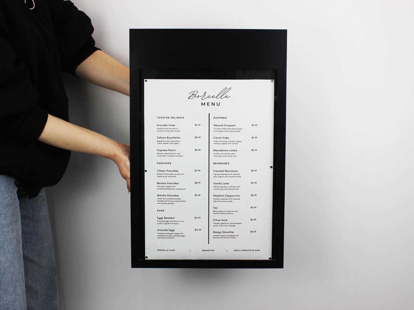 EmanFTC Signage Wall Mounted Restaurant Menu Board Menu Board Systems