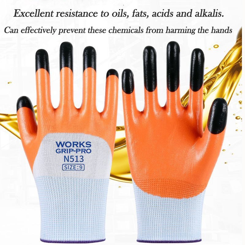 QMR Anti Slip Rubber Gloves Rubber Coated Gloves