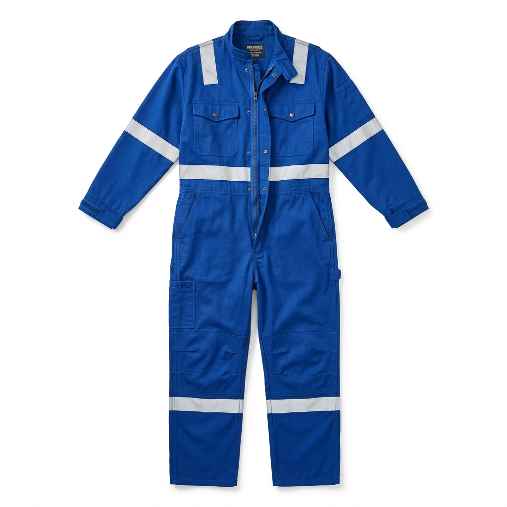 Vaultex VRB Coverall With Reflective Strips 260 GSM Royal Blue Coveralls